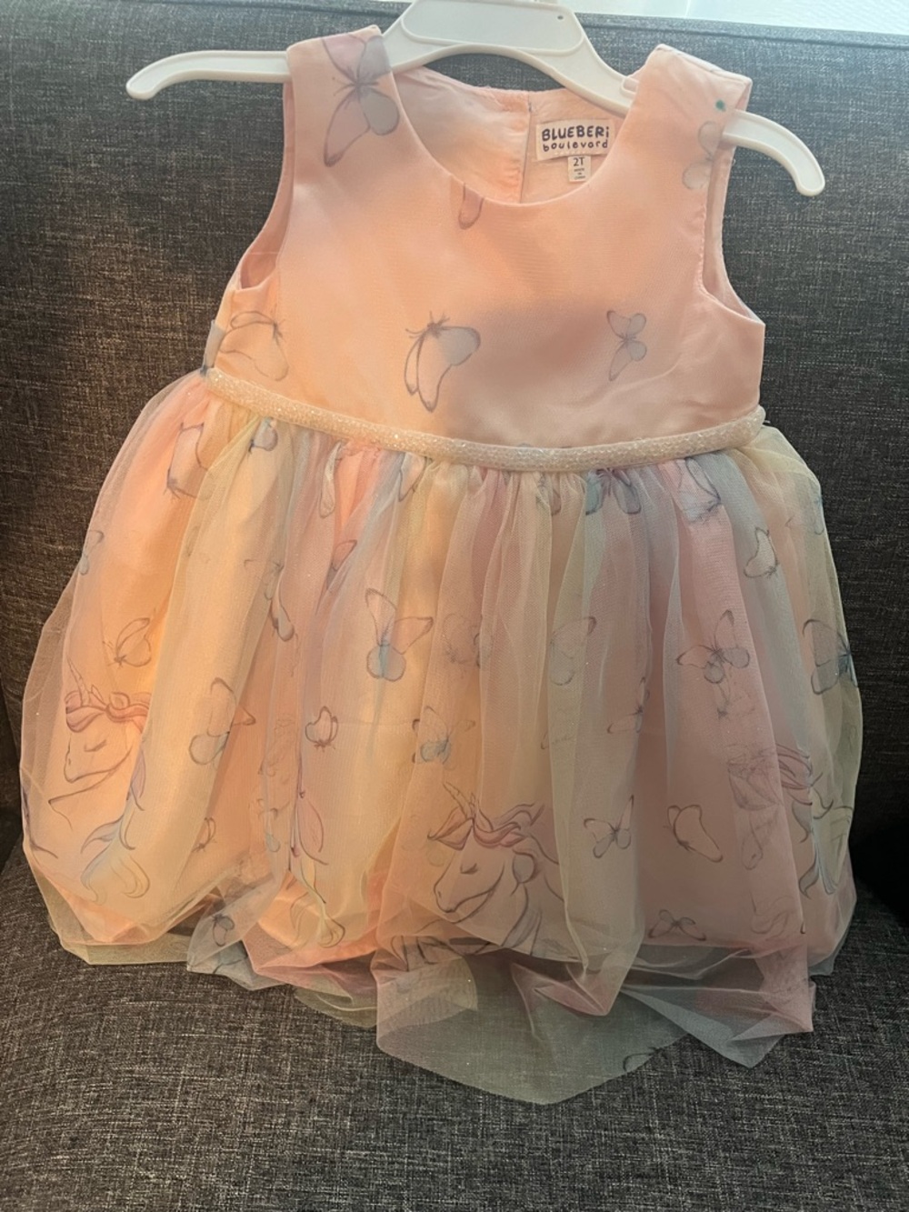 Blueberi Boulevard Pastel Pink Unicorn Tulle Party Dress